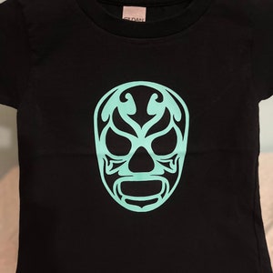 Lucha Libre Toddler Tshirt Mint Green on Black- Sizes 18 mos - 4T
