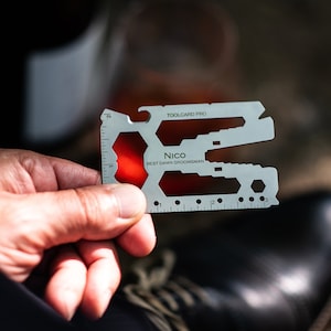 Groomsman Gift - Multitool - Money Clip - Bottle Opener - Personalized Gift for Groomsmen - Lever Gear Toolcard Pro