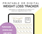 Printable Weight Loss Tracker Journal, Digital Weight Loss Chart, Weekly Weigh In, Weight Loss Motivation, Weight Loss Goal Tracker- Routine