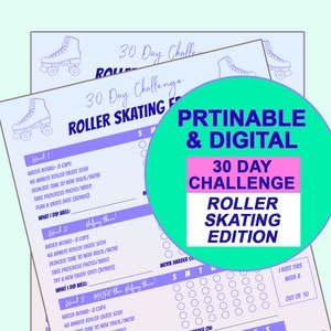 30 Day Challenge Printable— Roller Skating Edition—Digital Download