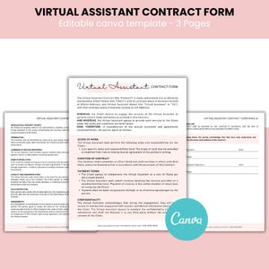 Modèle de contrat d&#39;assistant virtuel | Contrat d&#39;assistant personnel | Conditions d&#39;utilisation de l&#39;assistant en ligne | Assistant numérique | Téléchargement numérique instantané