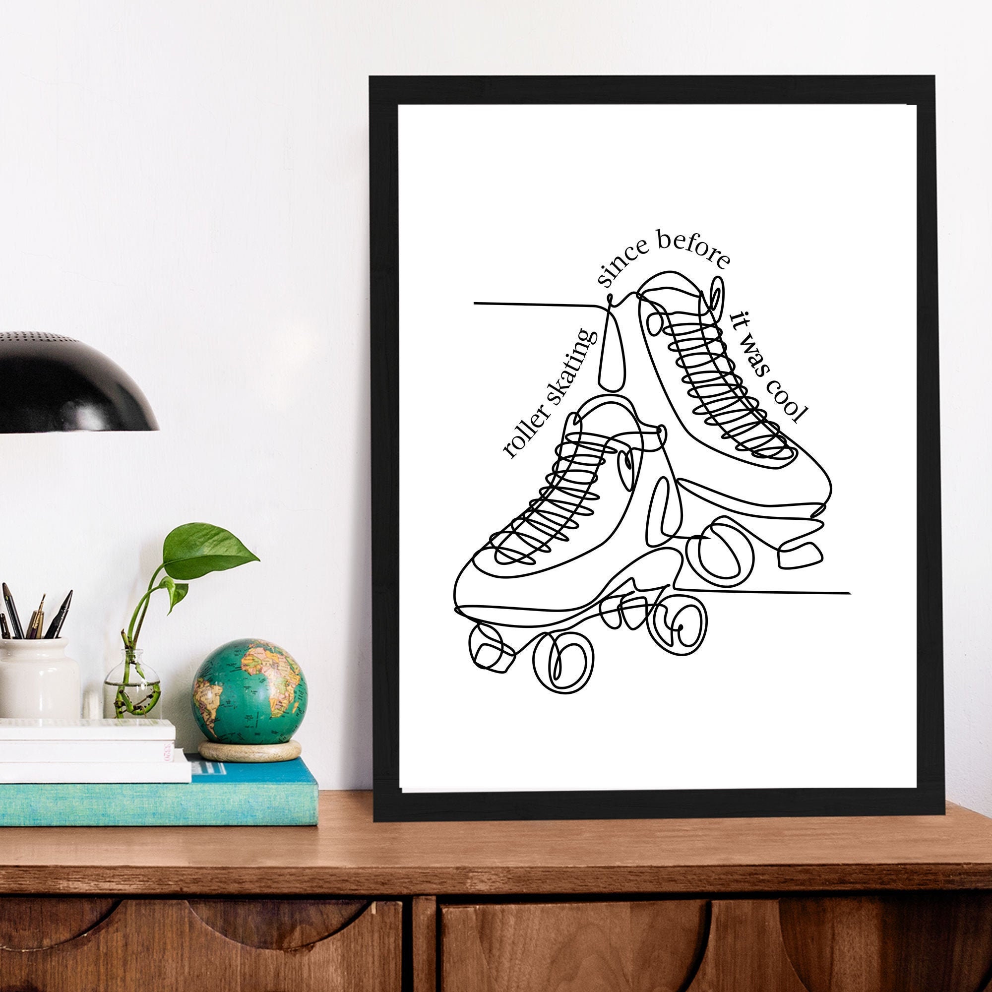 Roller Skater Wall Artroller Skating Roller Skating Designprintable