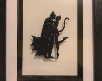 Bat and Cat Kiss Frame