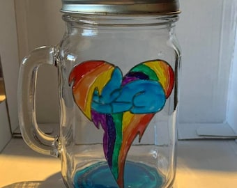 Rainbow Dash Mason Jar