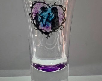 Jack and Sally Shot Glass