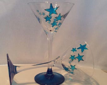 Hand Painted Martini/Cocktail Glasses