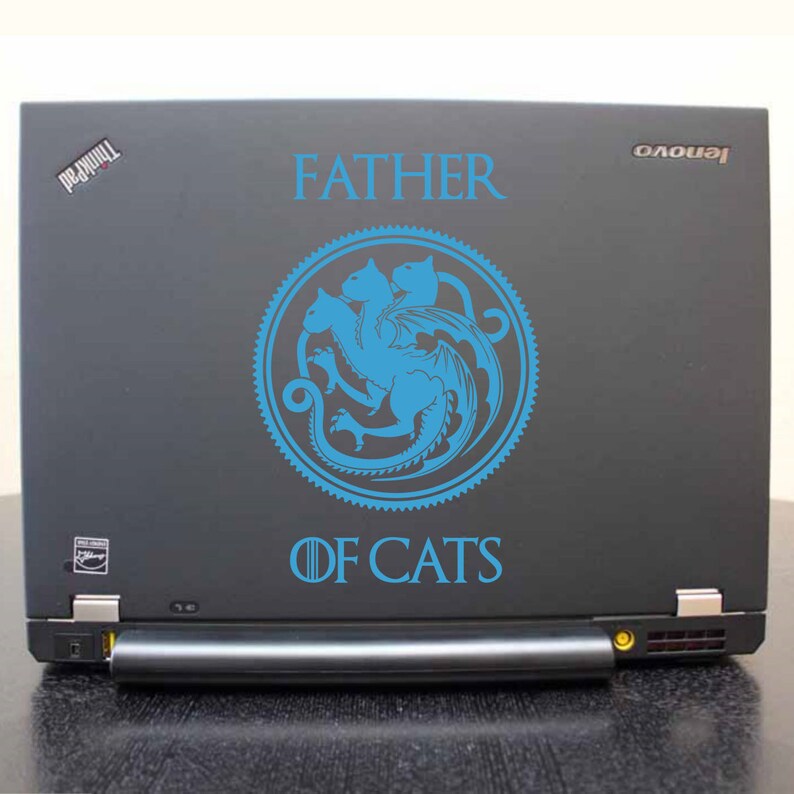 car personalize laptop window Game of Thrones inspired FATHER OF CATS vinyl decal sticker cat lover gift