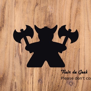 Dungeons and Dragons Decal / Fighter Barbarian Meeple / Vinyl Decal / D&D Decal / Battle Axes / vinyl sticker / gifts for geeks / Notebook image 1