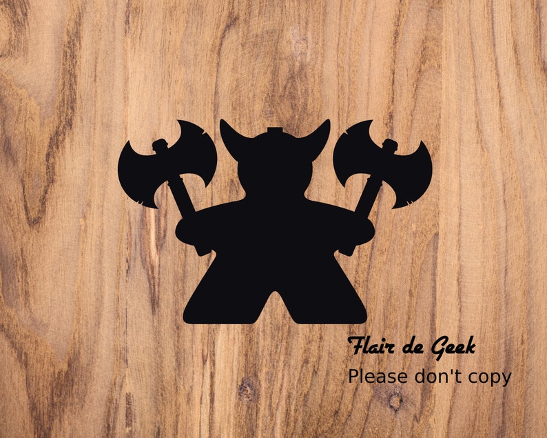 Dungeons and Dragons Decal / Fighter Barbarian Meeple / Vinyl Decal / D&D Decal / Battle Axes / vinyl sticker / gifts for geeks / Notebook image 1