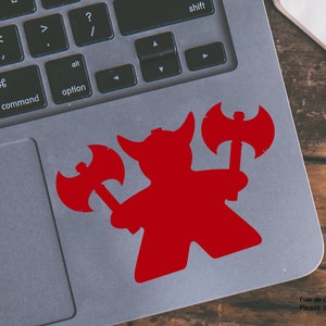 Dungeons and Dragons Decal / Fighter Barbarian Meeple / Vinyl Decal / D&D Decal / Battle Axes / vinyl sticker / gifts for geeks / Notebook image 3