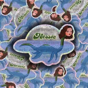 Nessie- 3.5 Inch Glitter Vinyl Sticker- Laptop Hydroflask Water Bottle Decal Loch Ness Renesmee TITSOAK Cullen Vampire Edward Bella Forks