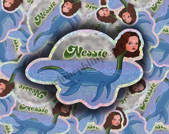 Nessie- 3.5 Inch Glitter Vinyl Sticker- Laptop Hydroflask Water Bottle Decal Loch Ness Renesmee TITSOAK Cullen Vampire Edward Bella Forks