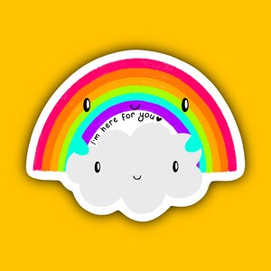 Pegatina de salud mental: pegatina súper linda "Estoy aquí para ti"