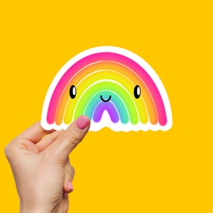 Niedlicher Regenbogen - illustrierter Aufkleber