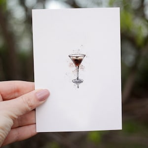 Biglietto d'auguri per cocktail Espresso Martini