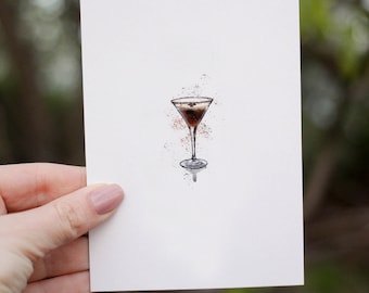 Espresso Martini Cocktail Greeting Card