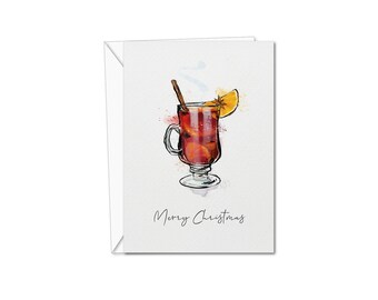 Mulled Wine Christmas Card: Watercolor Illustration