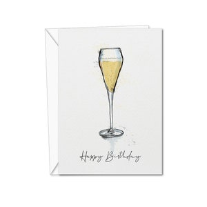 Alles Gute zum Geburtstag Prosecco Karte | Geburtstagskarte | Prosecco Karte | Alles Gute zum Geburtstag Prosecco Grußkarte | Für Sie, Ihn, Paare