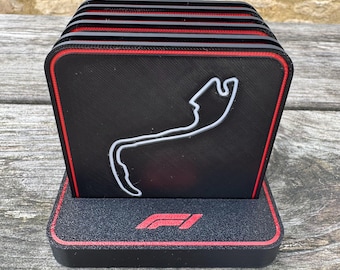 Dessous de verre de Formule 1 | Dessous de verre F1 | Lot de 6 circuits célèbres