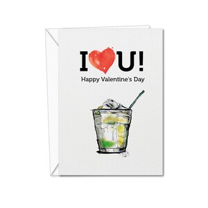 I Love You Valentines Day Card / Biglietto di San Valentino personalizzato / Biglietto cocktail personalizzato / Biglietti speciali di San Valentino