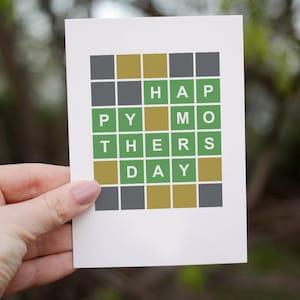 Tarjeta del Día de la Madre de Wordle / Tarjeta de Wordle / Tarjetas extravagantes / Día de la Madre / Para ella