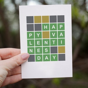 Tarjeta de San Valentín de Wordle / Tarjeta de Wordle / Tarjetas extravagantes / Tarjeta de San Valentín / Para ella / Para él