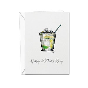 Biglietto di auguri per la festa della mamma con gin tonic / Biglietto di auguri per la festa della mamma con gin tonic / Biglietto con gin tonic / Biglietto di auguri con gin tonic / Per lei