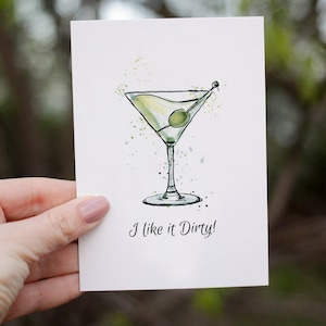 Mi piace sporco! Biglietto di San Valentino / Dirty Martini Card / Love card / Anniversary card / Valentines Card / Per Lui / Per lei