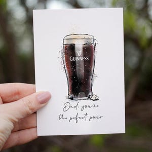 Biglietto d'auguri per la festa del papà con Guinness / Biglietto per papà / Biglietto Perfect Pour / Guinness / Papà / Biglietto per la festa del papà / Biglietto per papà / Biglietto Guinness / Per papà