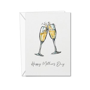 Tarjeta del Día de la Madre / Tarjeta de champán para el Día de la Madre / Tarjeta de champán / Tarjeta de champán / Tarjeta de felicitación / Para ella