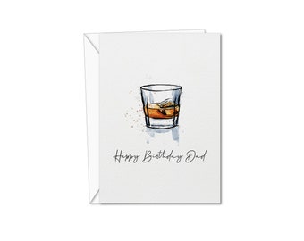 Happy Birthday Dad Card | Birthday Card | Whisky Card | Happy Birthday Whisky Greeting Card | Whiskey Card | For Him | For Dad