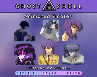 Ghost in the Shell Emotes | Motoko Kusanagi Animated PNG GIF (Digital Download)