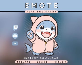 Jeff Chibi Shark Emote Pack | Twitch Discord YouTube | PNG Instant Download