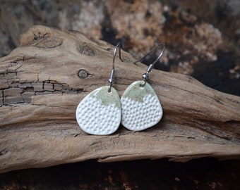 Ceramic earrings, recycled jewelry