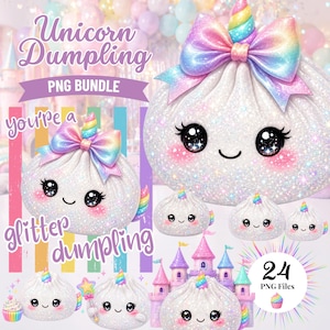 Paquete de imágenes PNG de empanadillas de unicornio con purpurina, cumpleaños de unicornio, arcoíris PNG, fiesta de arcoíris pastel, camisetas de unicornio PNG, empanadillas kawaii PNG, comida linda