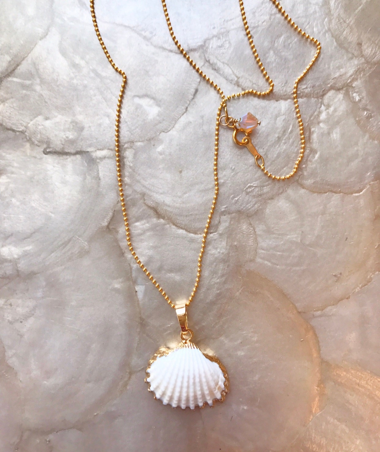 Island Girl Necklace seashell necklace scallop seashell 14k Etsy