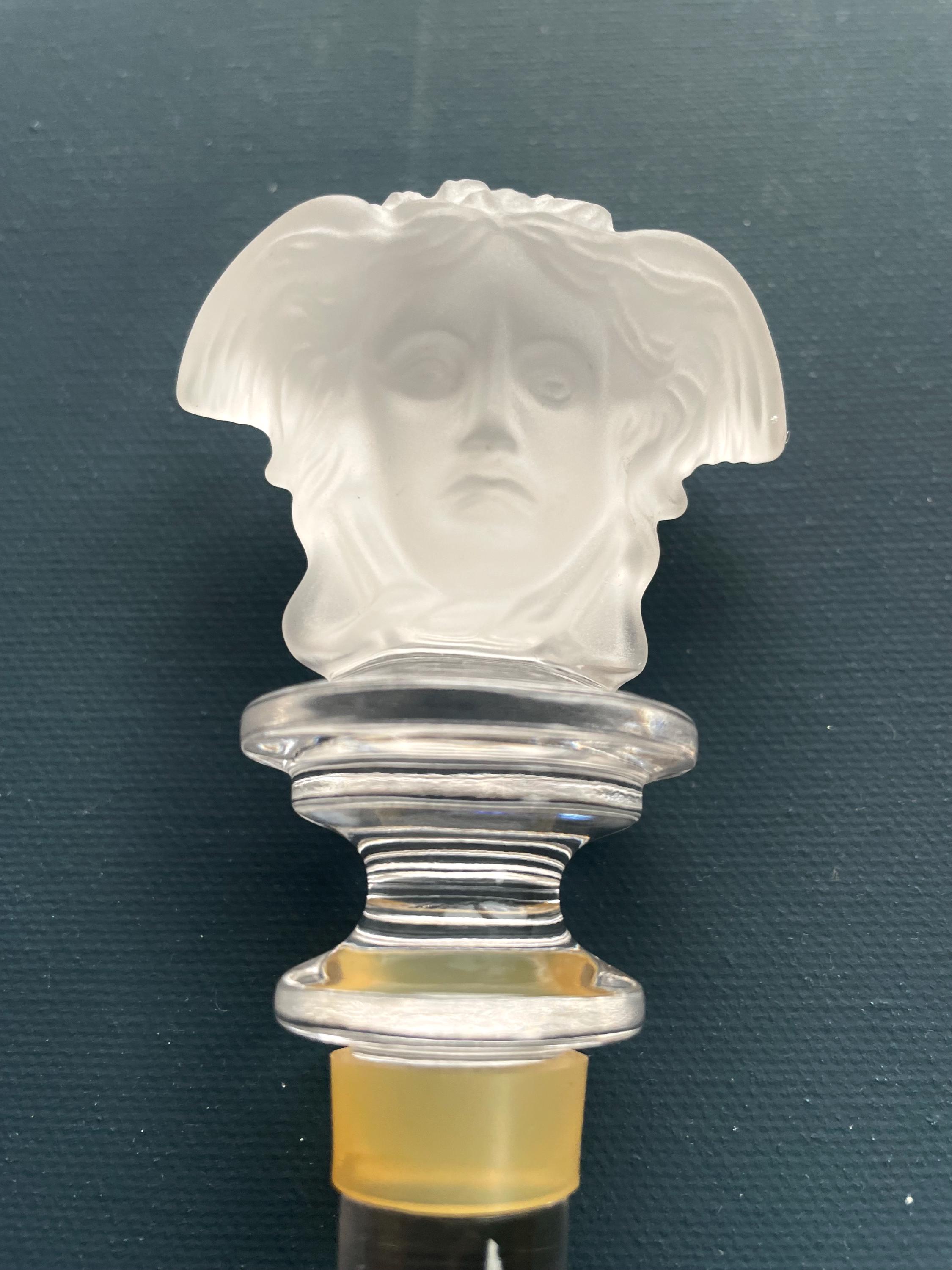 Vintage Versace Medusa Lumière Crystal Glass Bottle Stopper