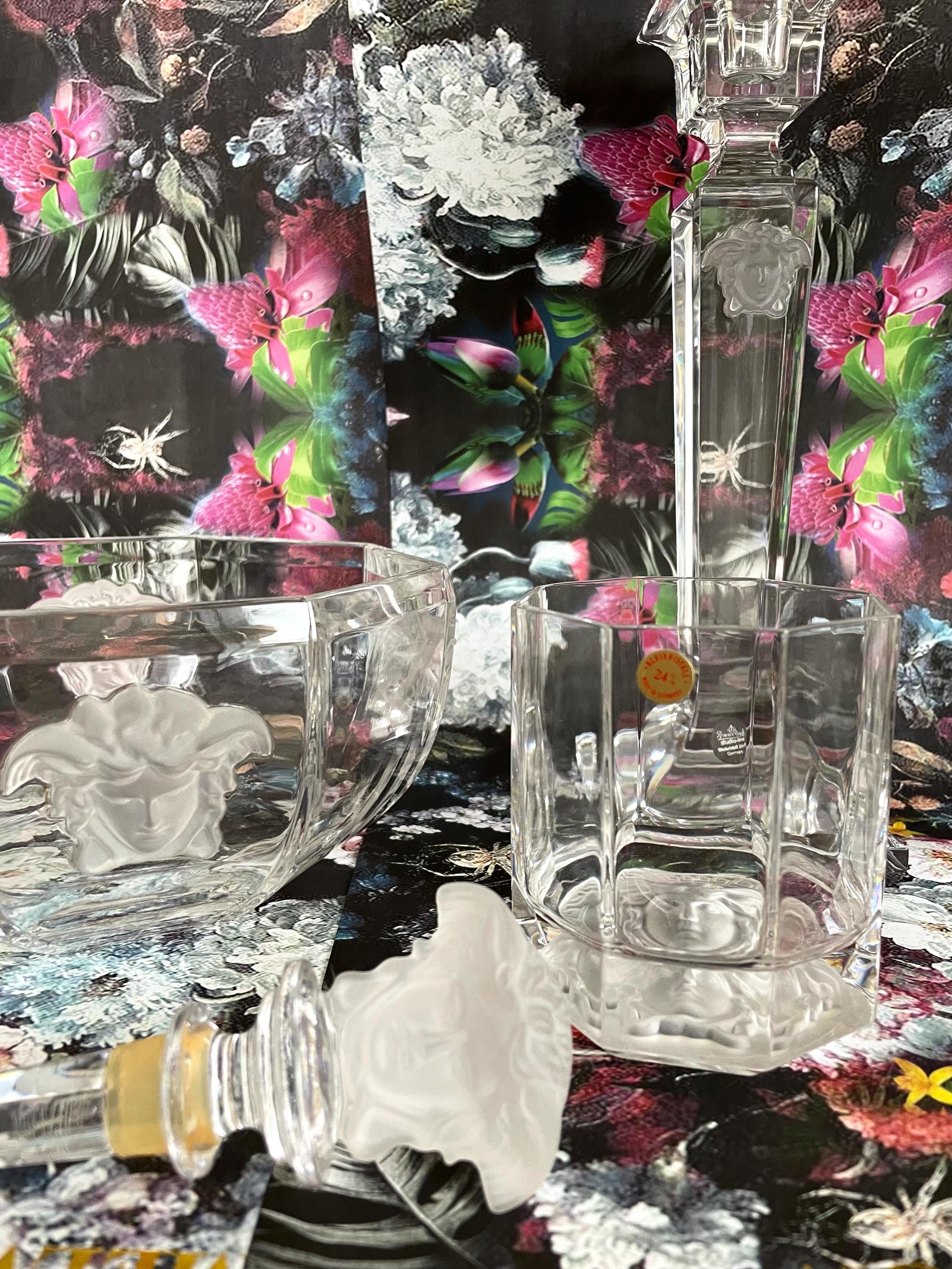 Vintage Versace Medusa Lumière Crystal Glass Bottle Stopper