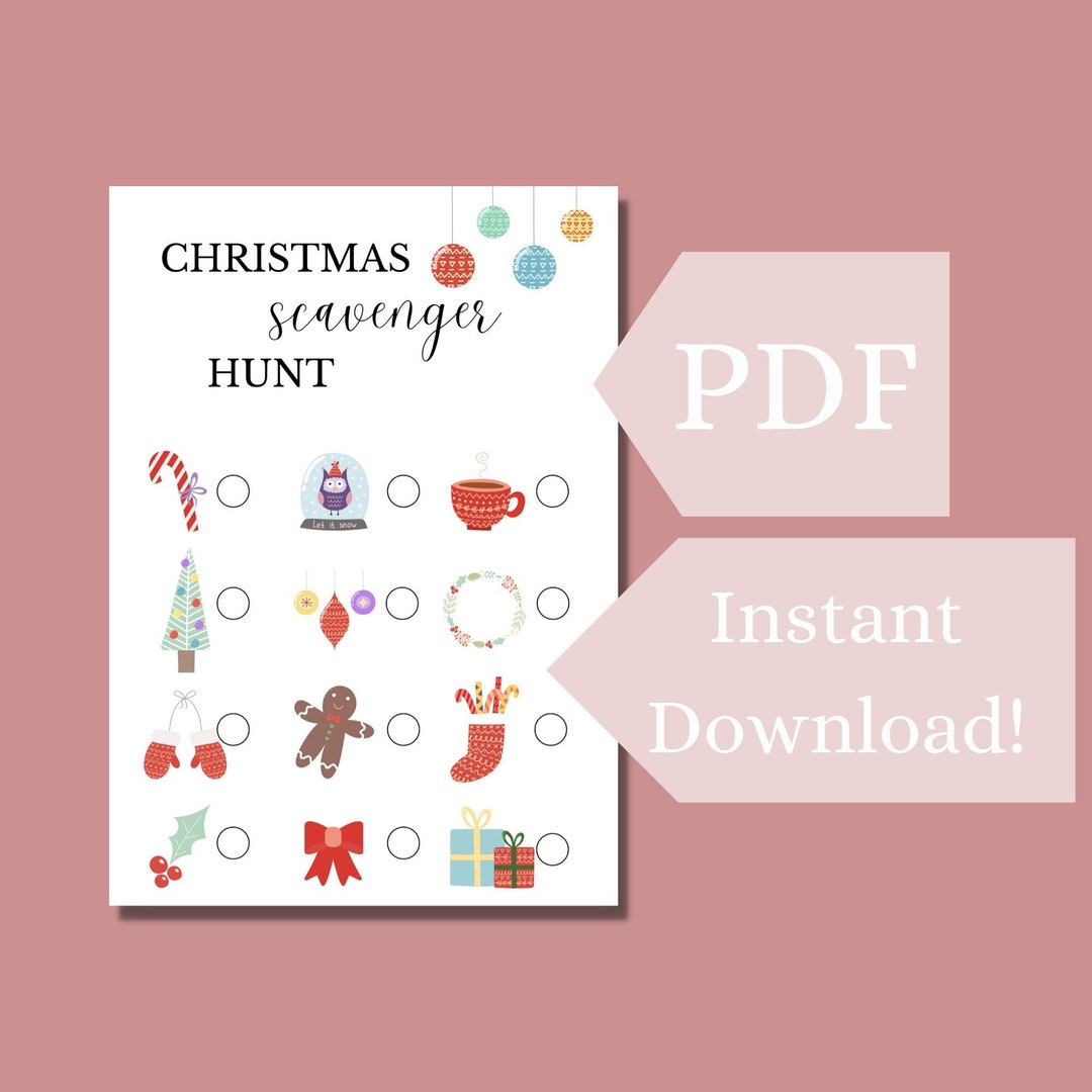 Christmas Scavenger Hunt Printable Download Christmas - Etsy