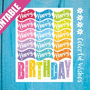 Happy Happy Happy Birthday, bunte Geburtstagskarte für Freundin, Schwester, Bruder, Neffe, Cousin, Enkel, Mitarbeiter, Chef, Mitbewohner, Mentor