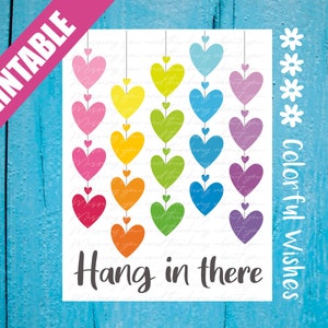 Hang In There, Get Well Karte, druckbare Get Well Karte für Mentor, Chef, Kollege, Kunde, Lieferant, Partner, Lehrer, Freund, Mutter, Schwester