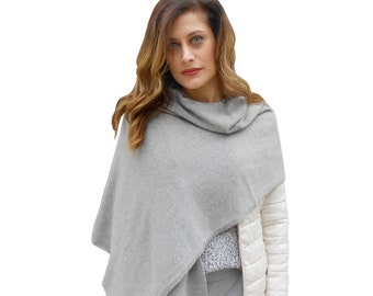 cashmere blanket scarf, cashmere shawl, grey cashmere wrap