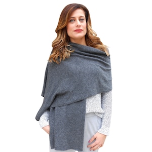 cashmere shawl wrap women, grey shoulder wrap
