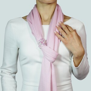 Pink cotton jewelry scarf, scarf with jewelry