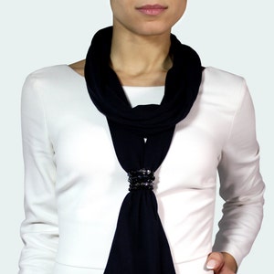 Elegant blue scarf, blue cotton jewelry scarf, fashion scarf
