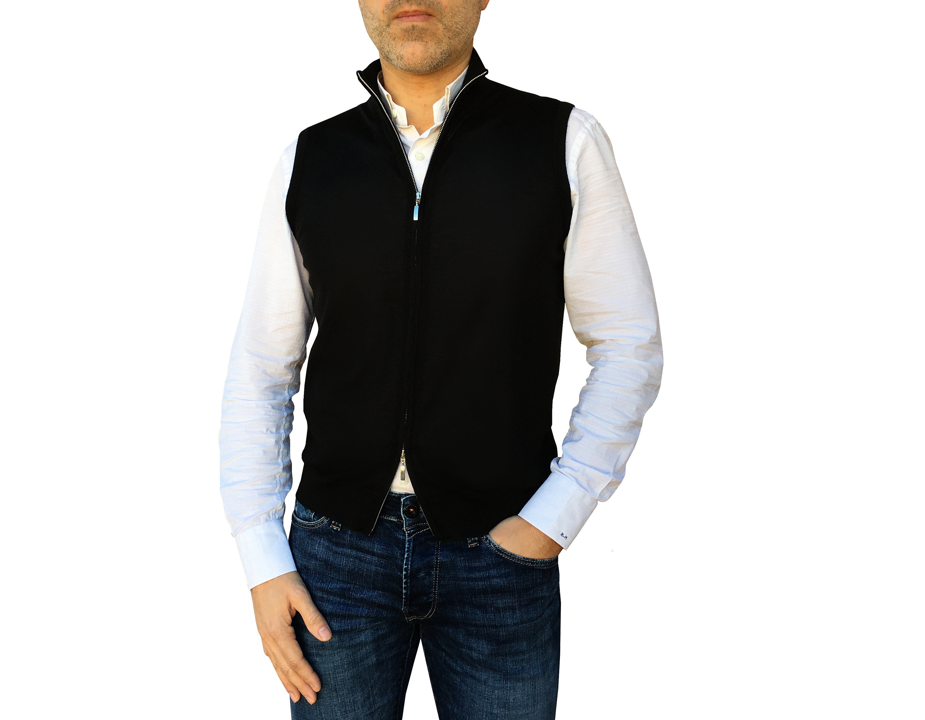 gilet zippé homme cachemire