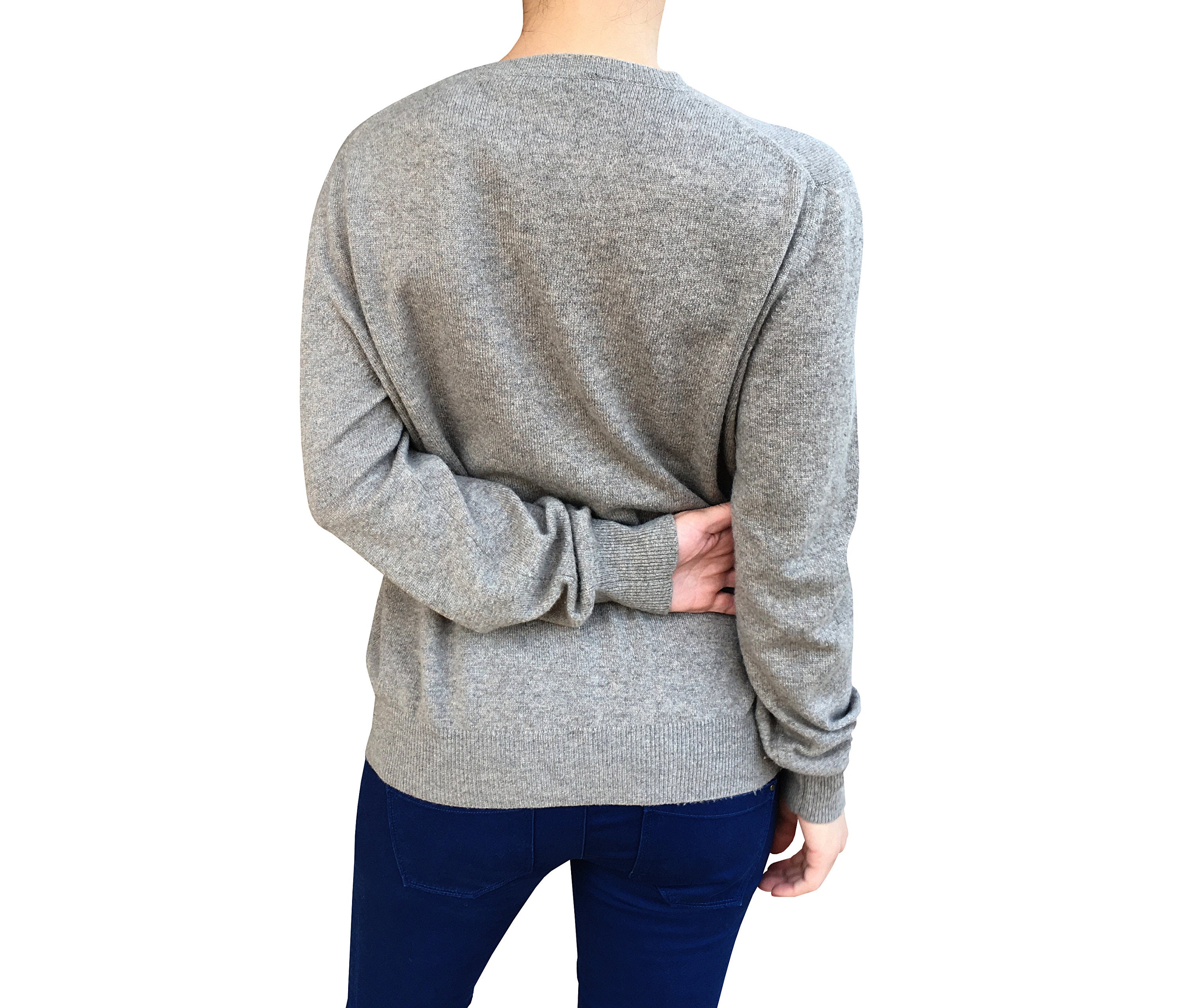 Pull Fille I PINCO PALLINO – Taille 8-10 Ans – Cachemire Gris – Manches Bouffantes – Occasion