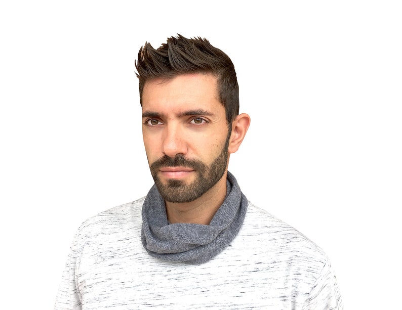 cashmere snood, neck warmer men, mens neck warmer, cashmere scarf image 1