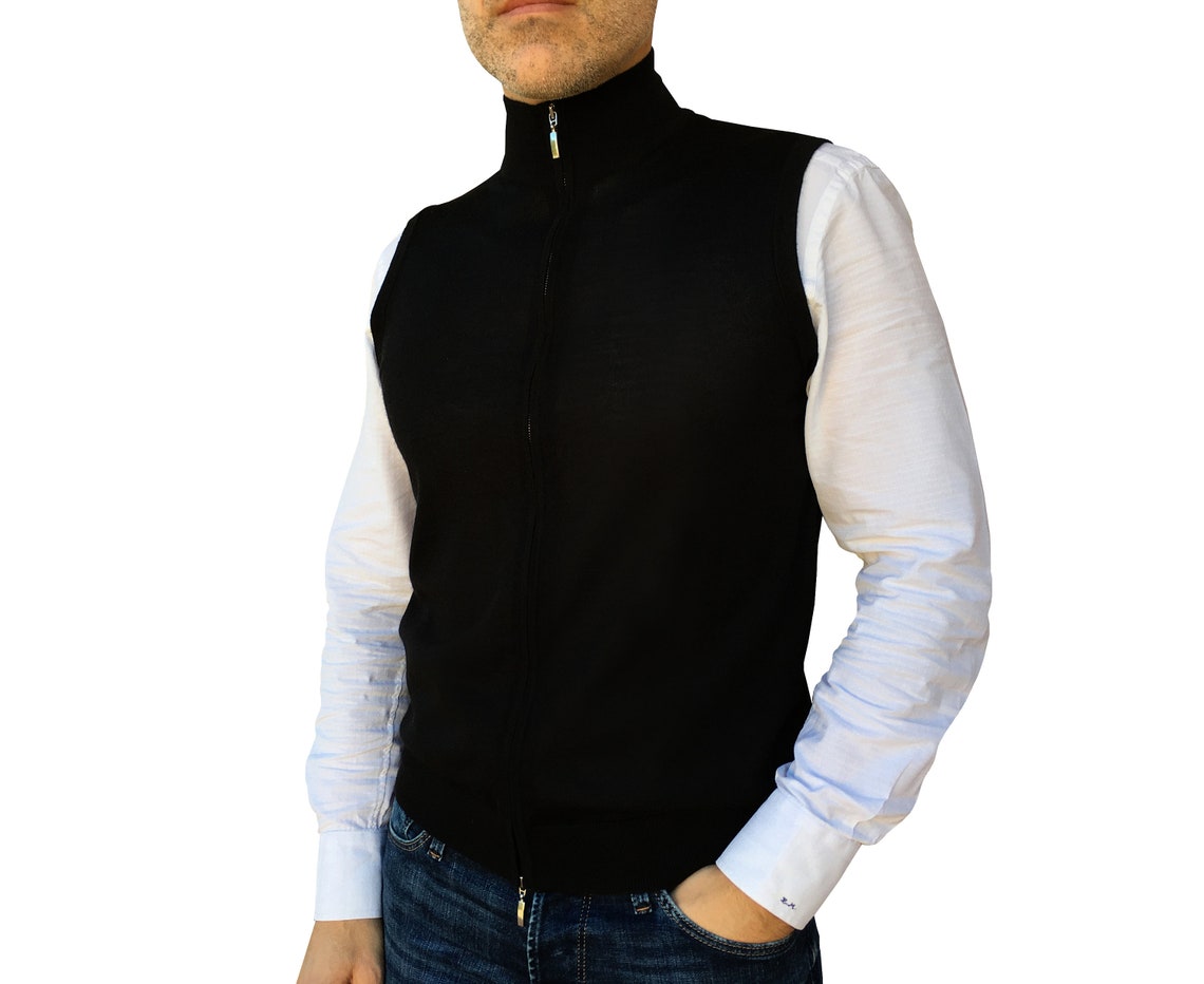 Disimlarl Maglione Senza Maniche Lavorato A Maglia Da Uomo In Lana - Foto 11