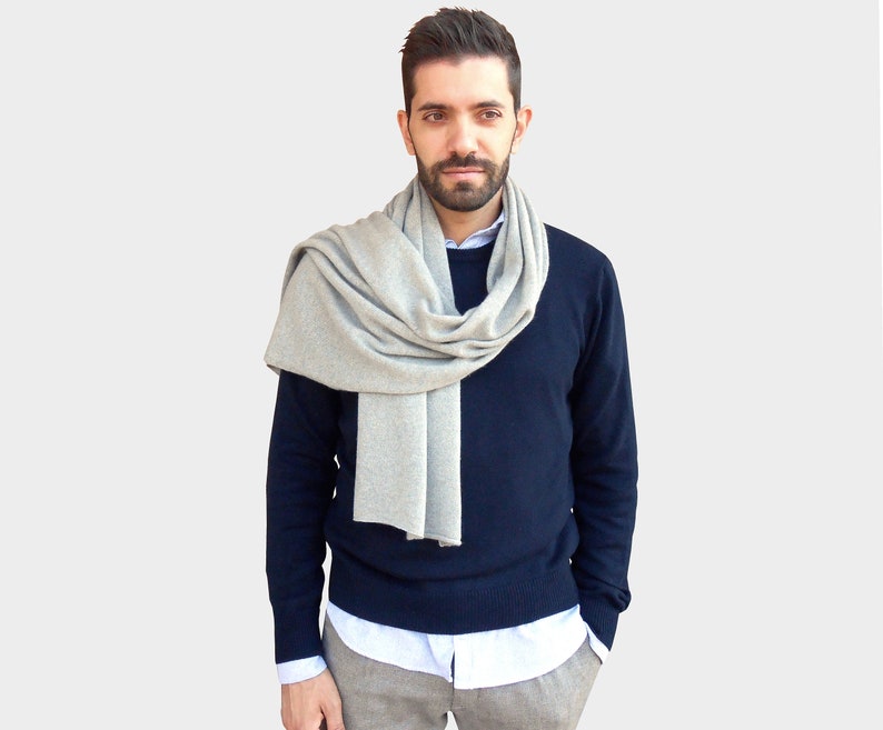 Men Cashmere Scarf in Pure Italian Cashmere Etsy